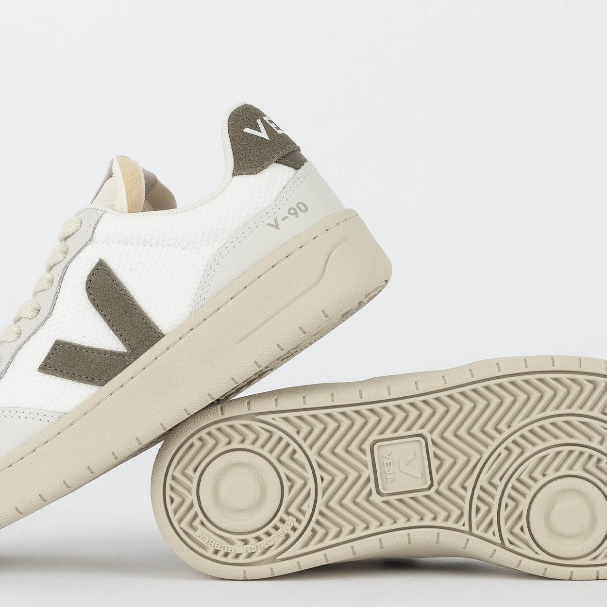 Tênis Veja V-90 B-Mesh White Kaki VD1720484