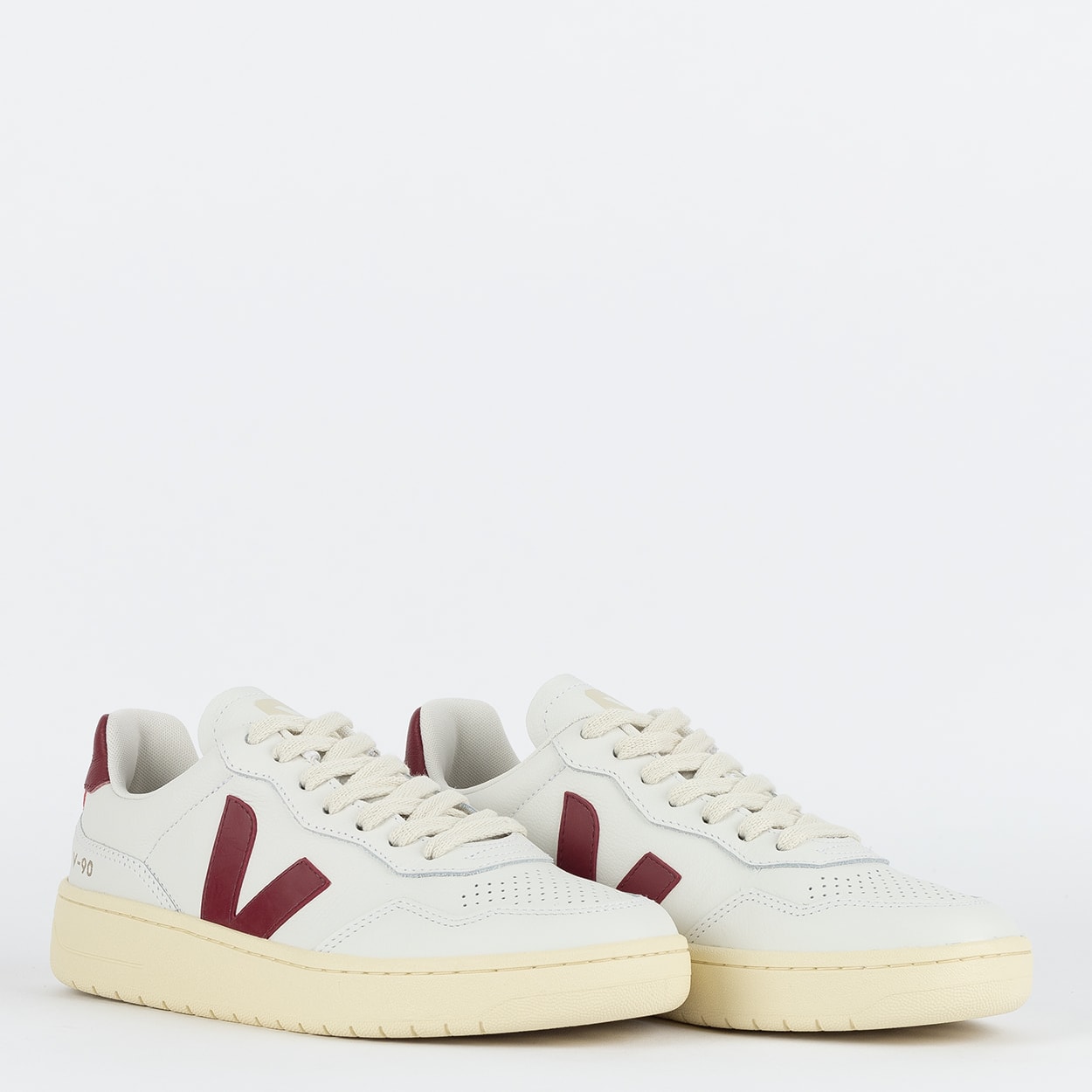 Tênis Veja V-90 O.T Leather Extra White Marsala VD2003657