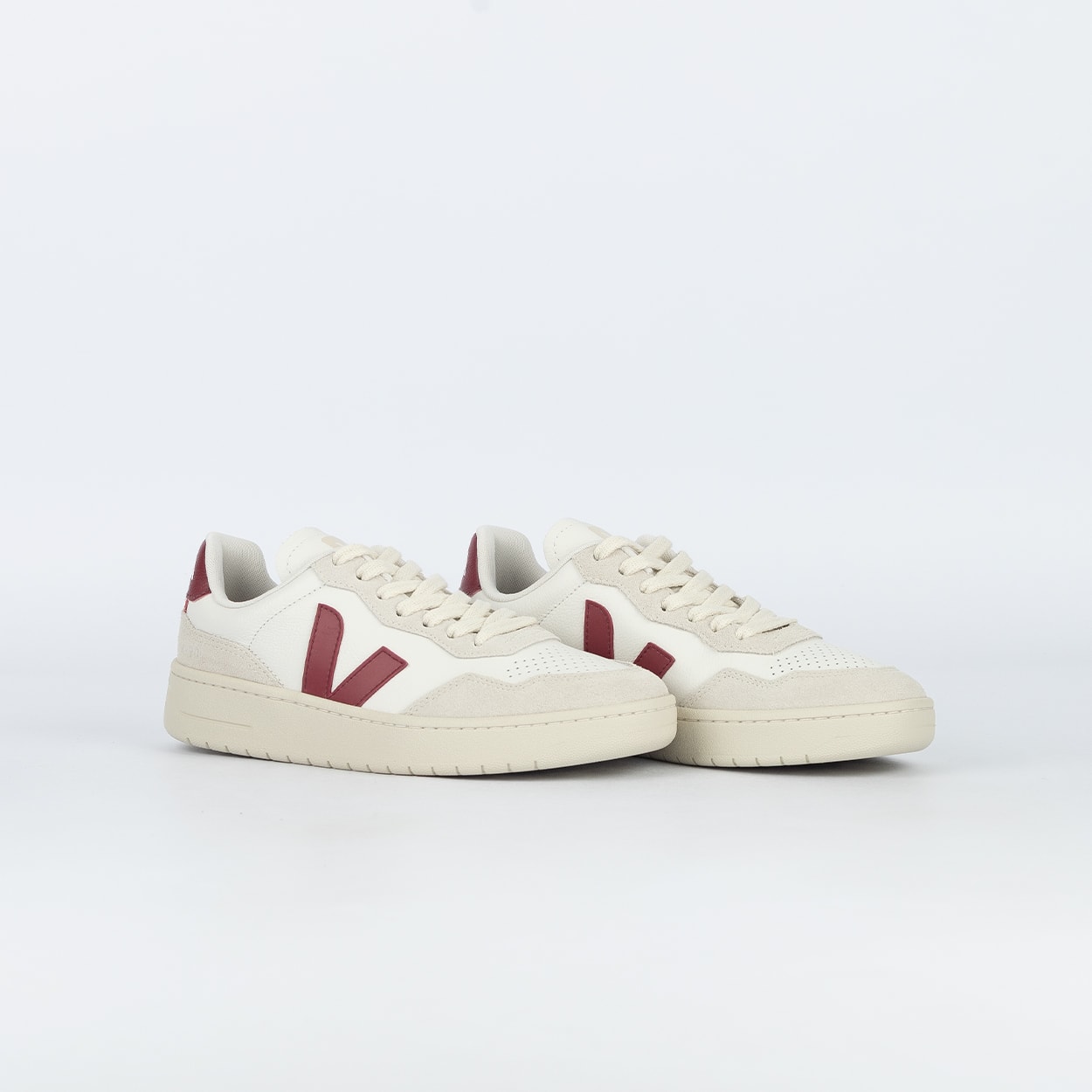 Tênis Veja V-90 O.T. Leather White Marsala Natural VD2021723