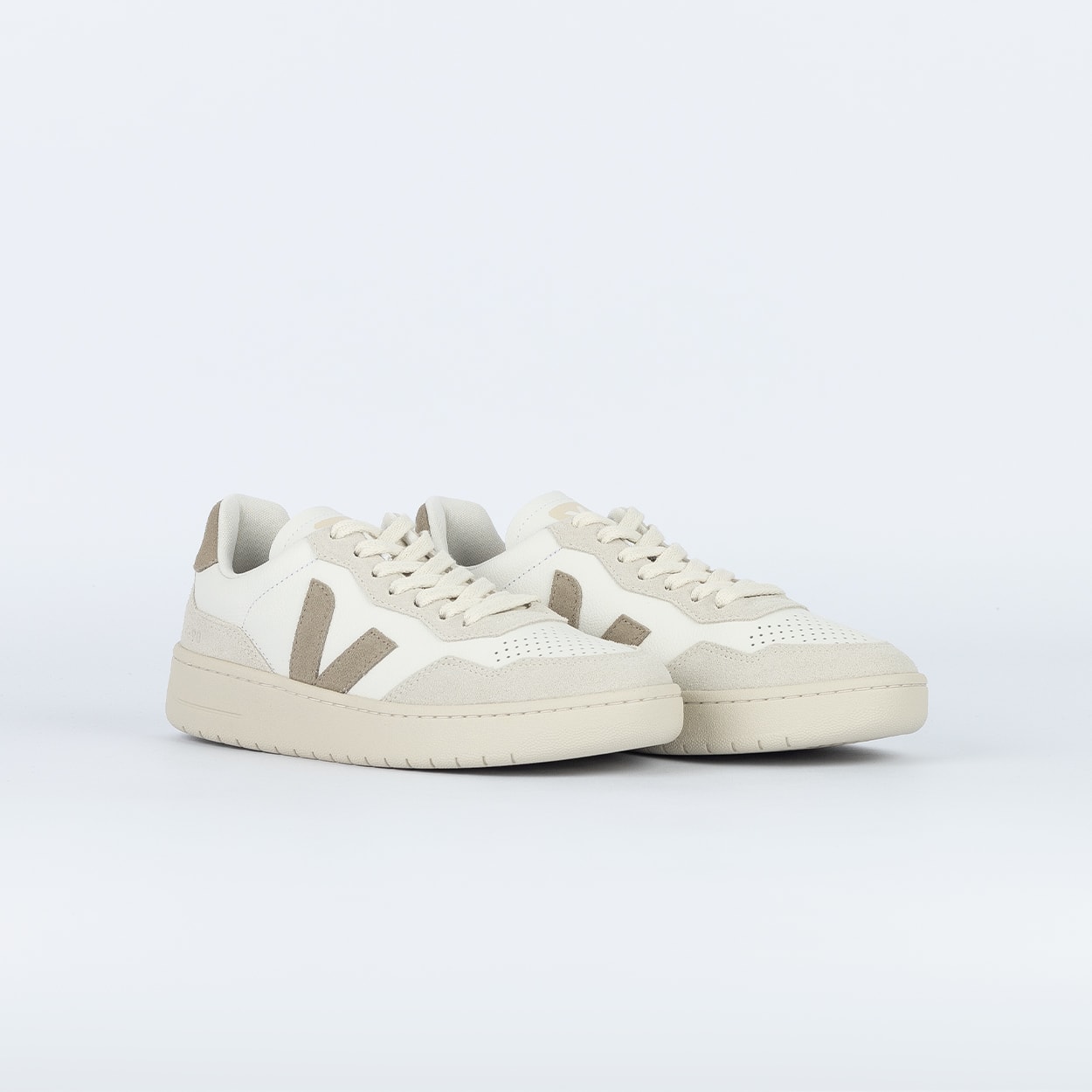 Tênis Veja V-90 O.T. Leather White Calcaire Platine VD2021362