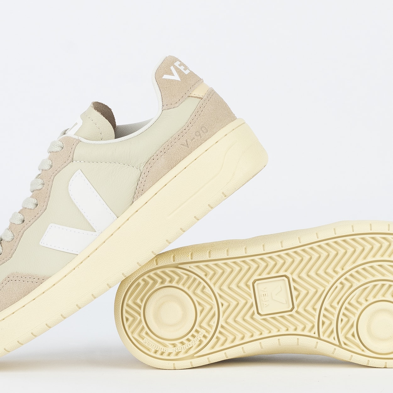 ヴィータ Tênis Veja V-90 O.T. Leather Bastille Pure Kiwi Almond Natural