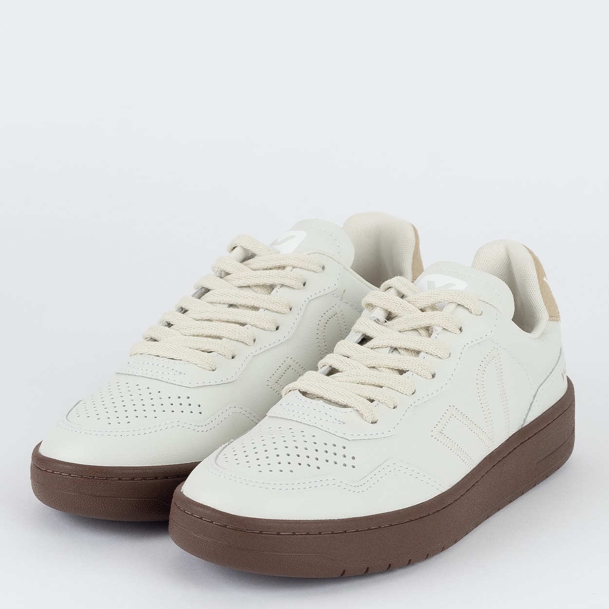 Tênis Veja V-90 ZZ O.T. Leather White Pierre Almond VZ2020750