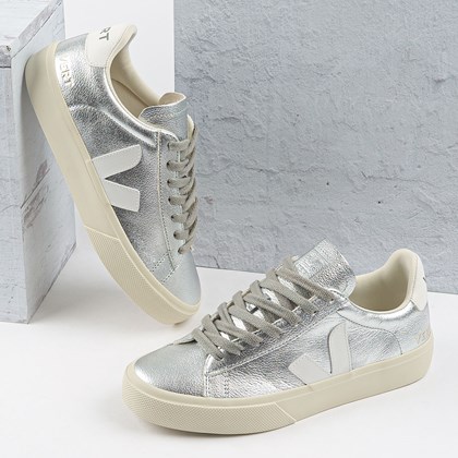 Tênis Vert Shoes Campo Chromefree Metalizado Silver White CP052684