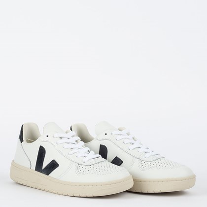 Tênis Vert Shoes V-10 Couro Extra White Black VX0200005