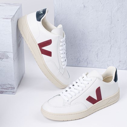 Tênis Vert Shoes V-12 Leather Extra White Marsala Nautico XD021955