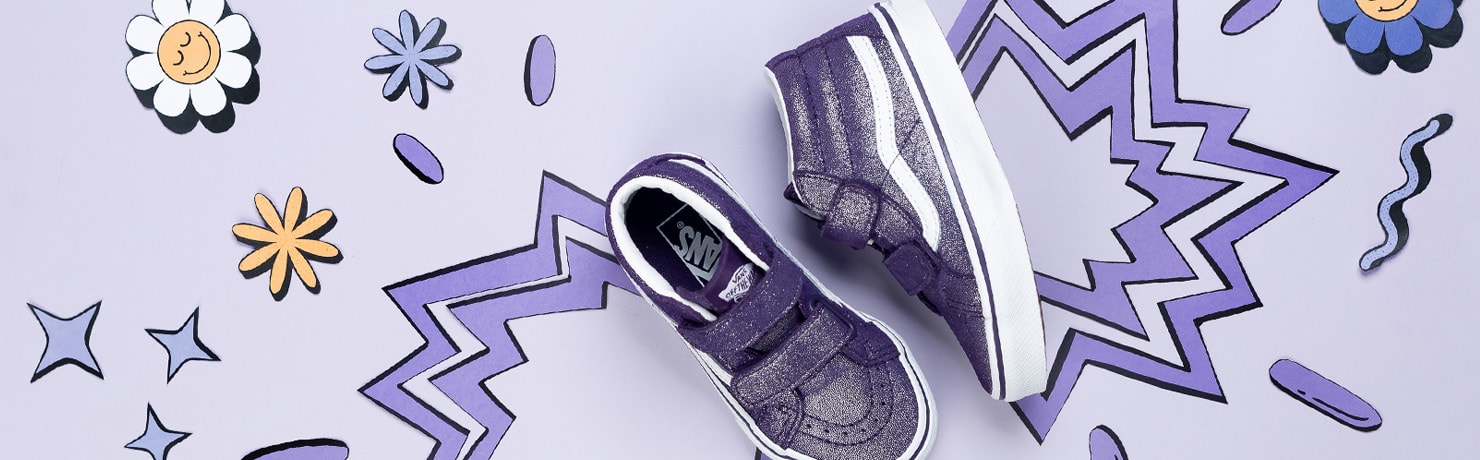 tênis vans Infantil Preto Branco Velcro e Cadarço