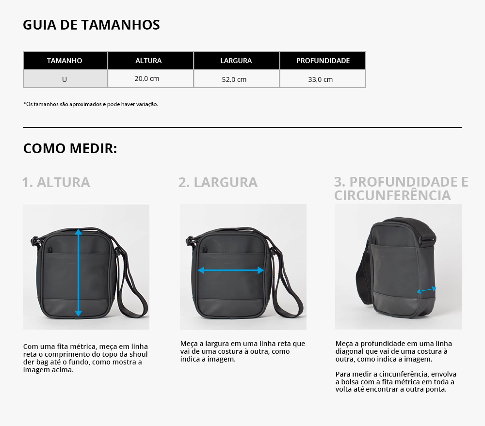 Medidas da mochila adidas